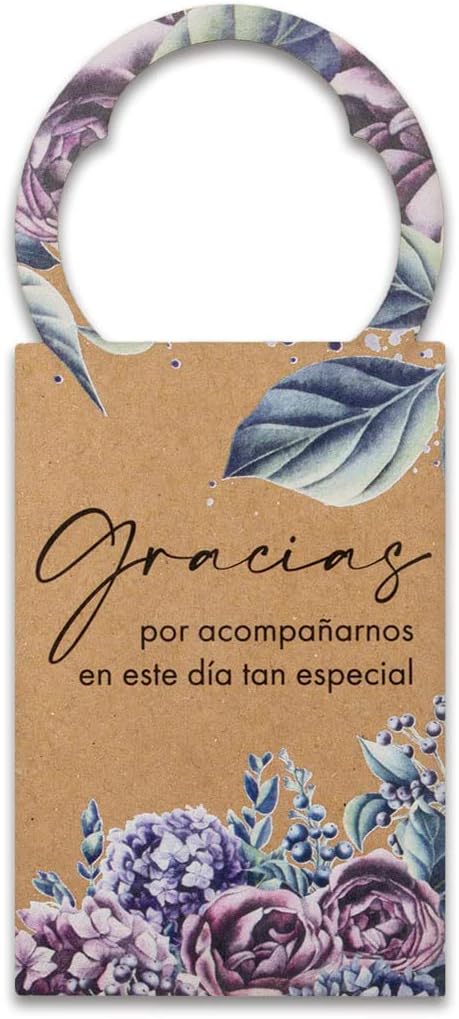 Summer-Ray 50pcs Gracias Mini Champagne Mini Wine Bottle Weding Party Favors Tags (Kraft Brown)