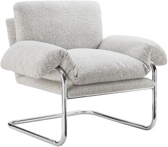 Modway Ansel Boucle Accent Chair in Newsprint by Modway