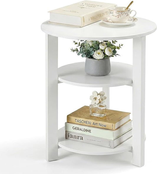 Farmhouse 3-Tier Round Side Table, 17.7 * 21.7inch End Table by Zexvida