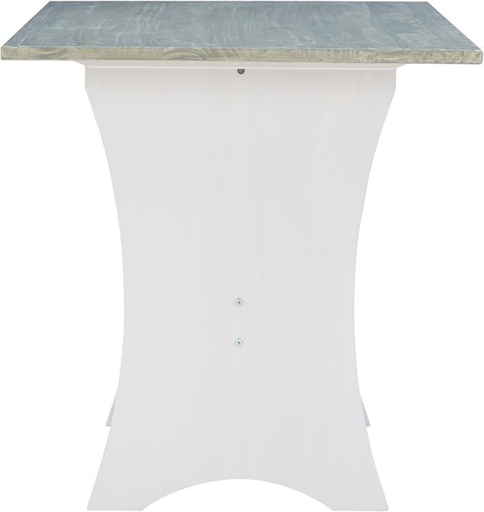 Linon Jackie Two Tone Pine Wood Coastal Corner Dining Nook in Graywash/White - Image 9
