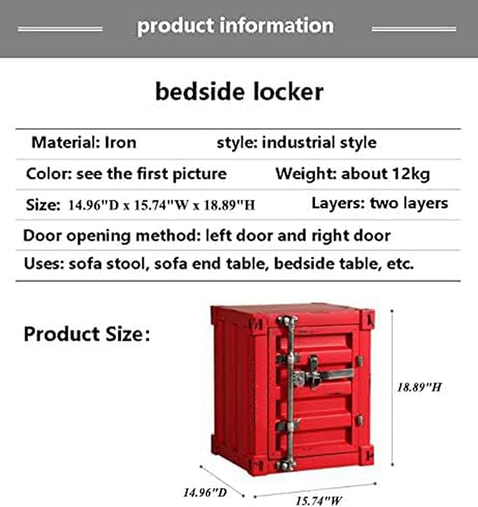 ZHAOYONGLI-End Tables Industrial Nightstand Table, Old - Image 3