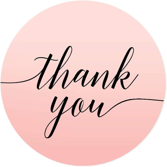 Andaz Press Blush Pink Rose Elegant Party Collection, Round Circle Label Stickers, Thank You, 40-Pack, Favors Decor Envelope Seals