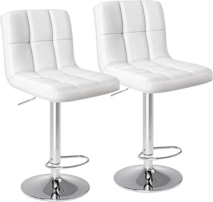 DUMOS Bar Stools Set of 2, 24 inch Counter Height Bar Stools, Upholstered - Image 3