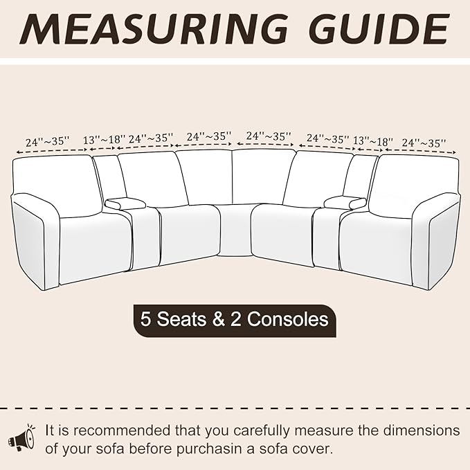 Arfntevss Sectional Recliner Couch Covers Velvet Washable Corner Sectional Sofa - Image 2
