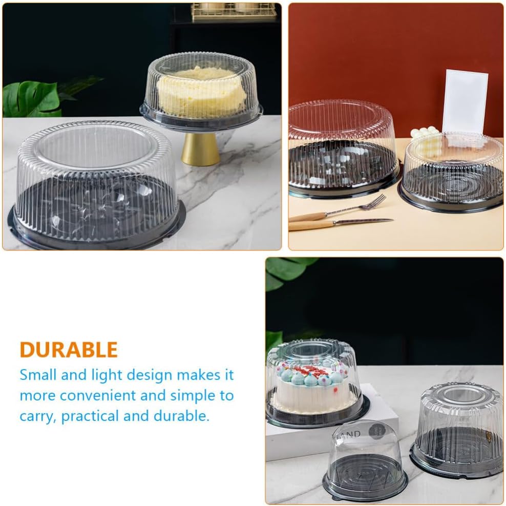 10-Pack Round Cake Stand & Dome - Clear Plastic Cupcake Stand, Cake Carrier & Box
