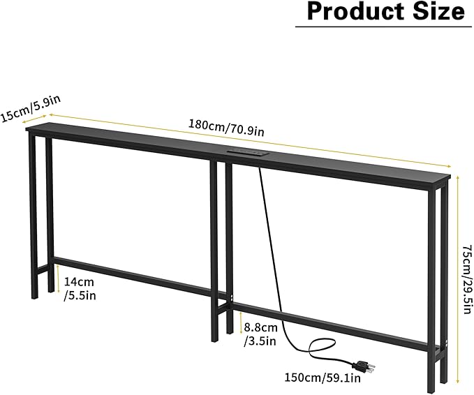 VASMIA 70.9 Inch Narrow Console Table - Image 3