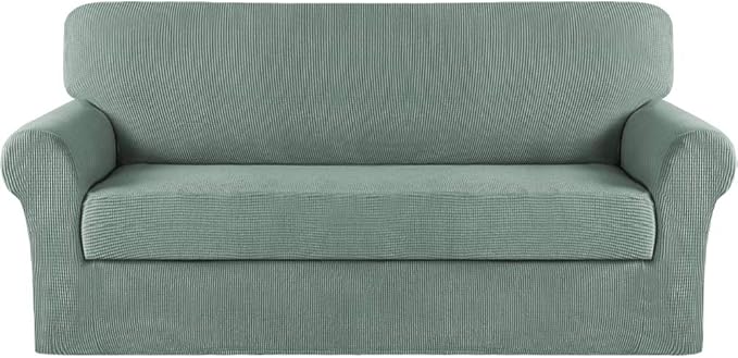 Turquoize Stretch Sofa Slipcover 2 Pieces Sofa Cover Couch Cover by Turquoize