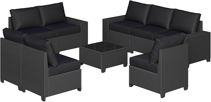 Aoxun Patio Furniture Set, Widen Armrests Wicker Outdoor Sectional - Image 10