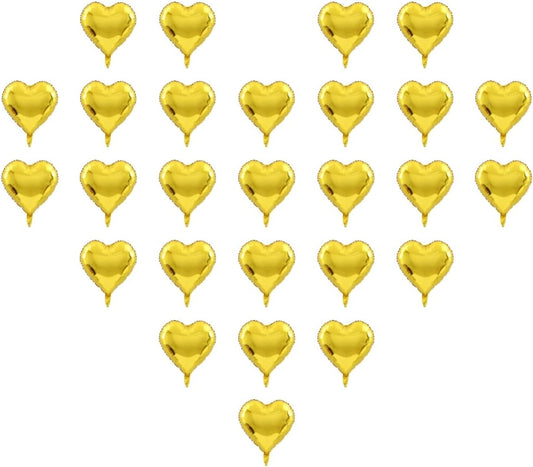 50 Pcs Gold Heart Shaped Balloon Foil Balloon 5 inch Heart Balloon for Valentinge's day Wedding Decoration (gold)