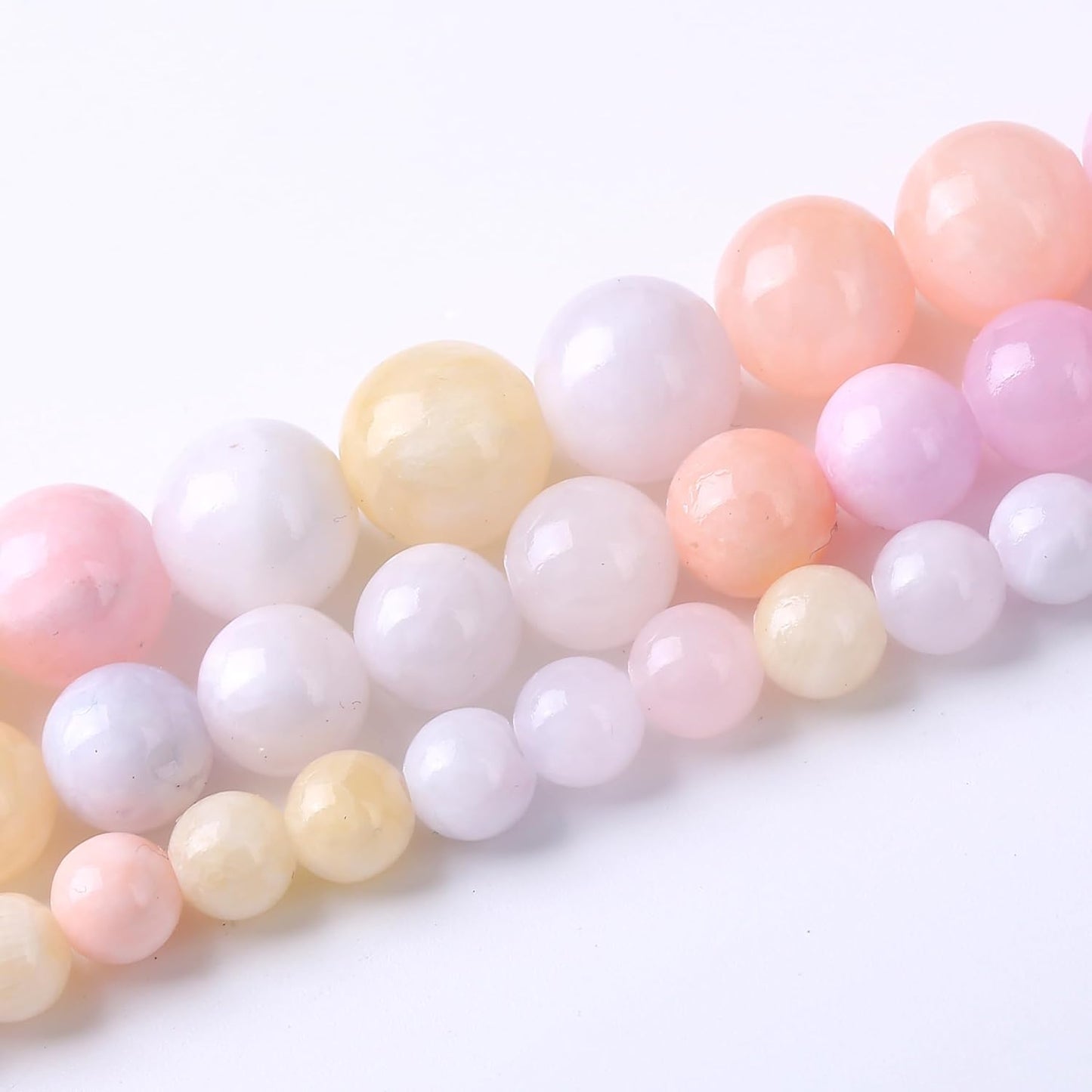 Colorful Rice Topaz Stone Beads Gemstone Round Crystal Energy Jade Beads Stone Beads for Jewelry Making DIY Bracelet Necklace Jewelry Making 1 Strand 15.5inch 60PCS 6MM