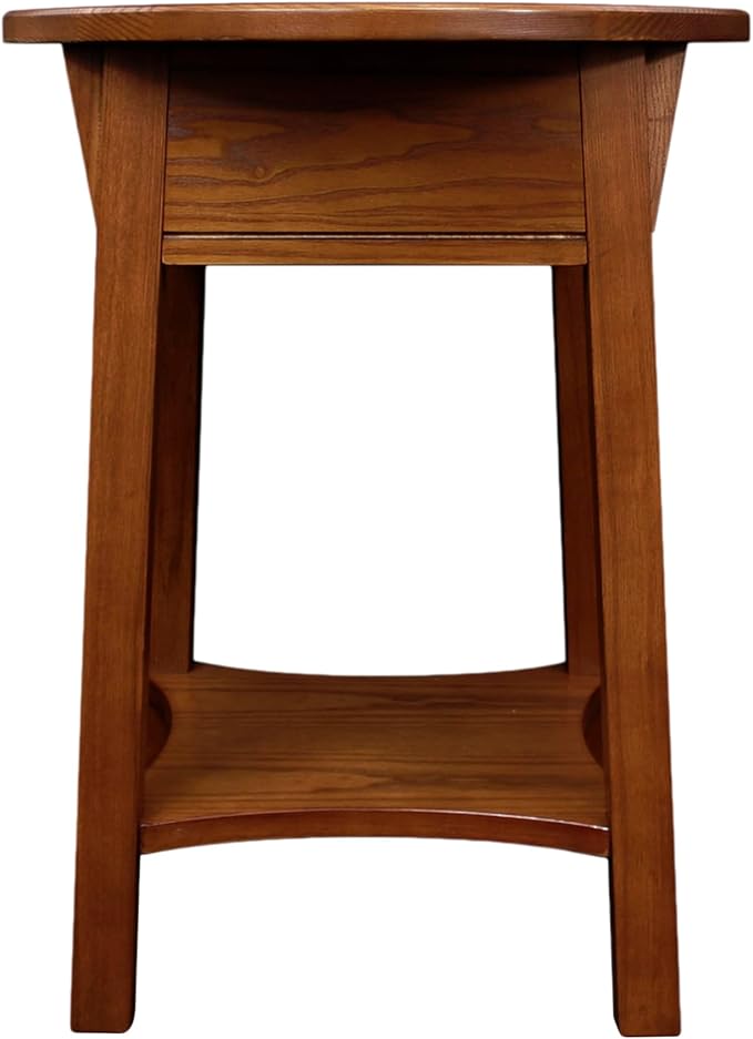 Leick Home Mission End Table, Solid Wood, 18 in. Round, 1 Storage Drawer - Image 5