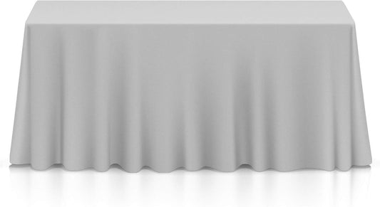 Lann's Linens - 10 Premium 90" x 156" Tablecloths for Wedding/Banquet/Restaurant - Rectangular Polyester Fabric Table Cloths - Silver