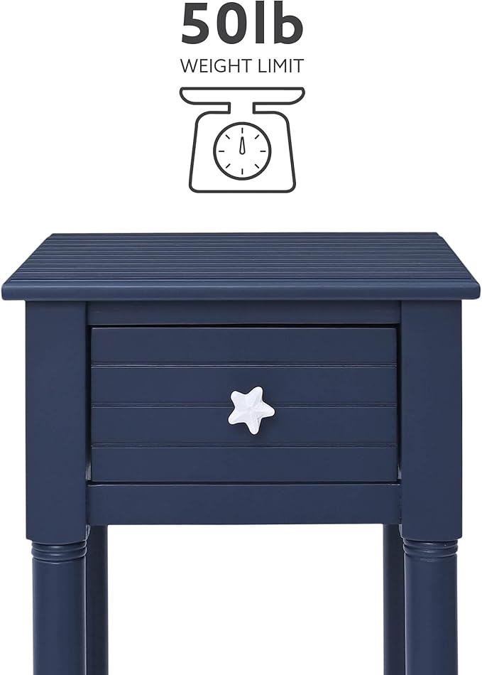 Linon Raleigh Navy Small Accent Table - Image 6