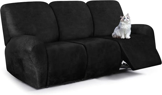 ANARACHON Leather Look Recliner Couch Cover, 8-Pieces Stretch Recliner Sofa by ANARACHON