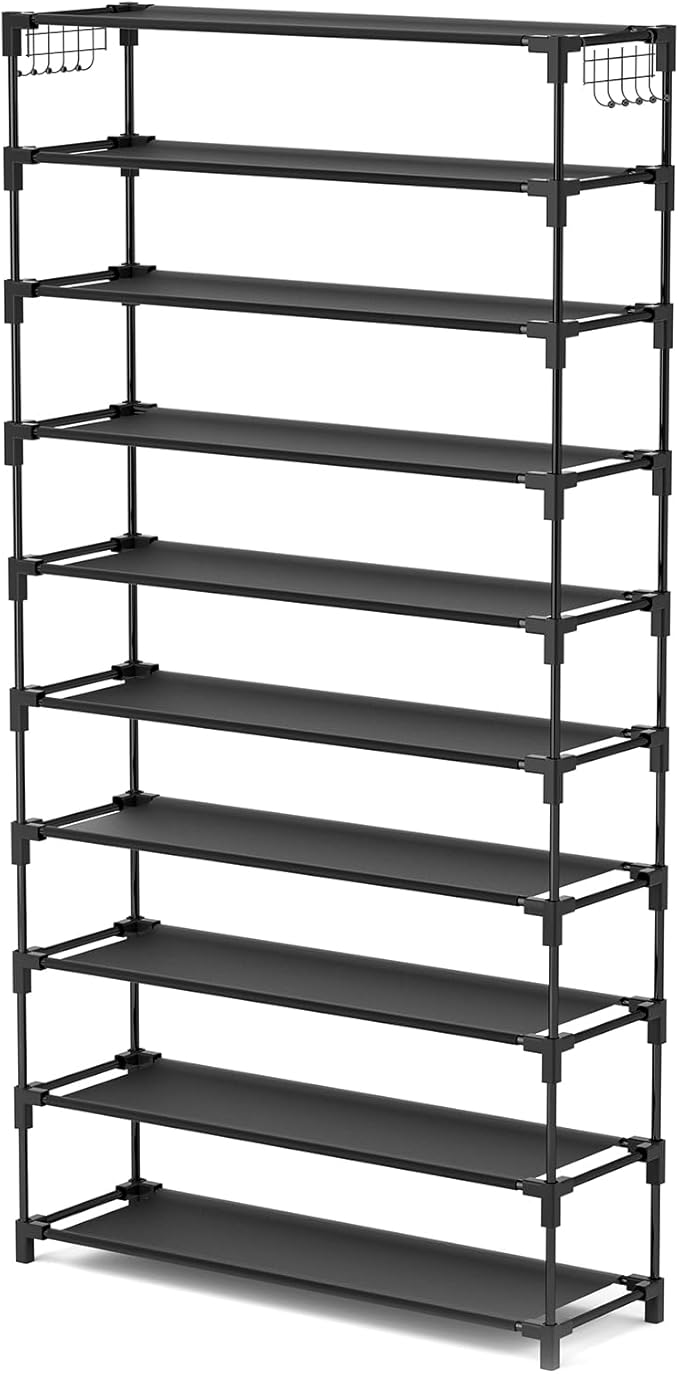LANTEFUL 10 Tiers Shoe Rack 50 Pairs Large Capacity Tall Shoe Organizer Sturdy - Image 8