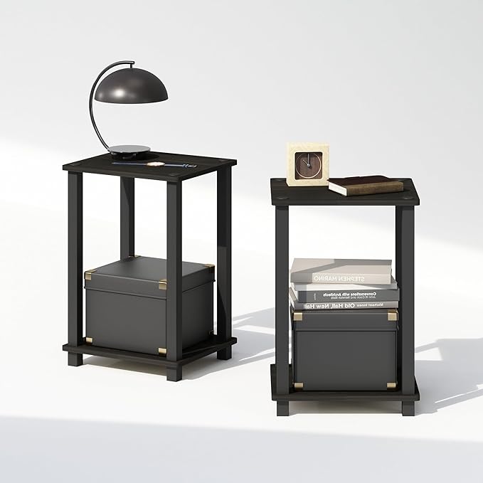 Furinno Simplistic Night Stand Set of 2, 2-Tier Small Nightstand - Image 5