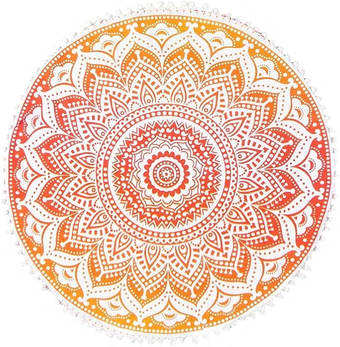 Mandala Floor Pillow Cover Meditation Cushion Seating Throw Hippie Round - Image 6
