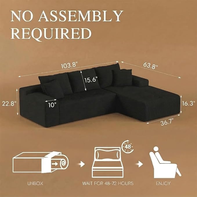 104" Convertible Sectional Couch - Image 2
