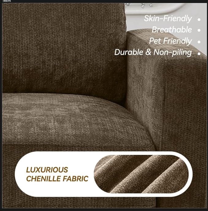 110.6" L Shaped Modular Sectional Sofa Modern Chenille Comfy Couch - Image 8