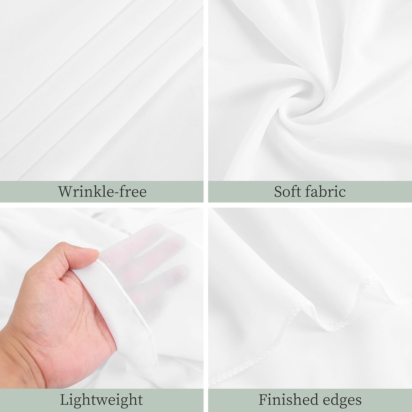 6 Panels White Wedding Ceiling Drapes 5ftx30ft Ceiling Drapes Chiffon Fabric Arch Draping Sheer Curtains Soft Drapery Draping Wedding Ceiling Decorations for Party Ceremony Stage Swag
