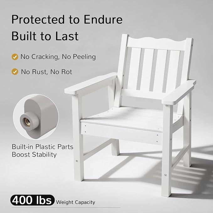 Stoog All-Weather Patio Chairs Set of 2, HIPS Outdoor Chairs - Image 4