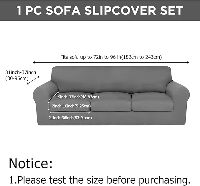 HunnmingRe Sofa Covers for 3 Cushion Couch Stretch Sofa and Loveseat Covers Set - Image 2