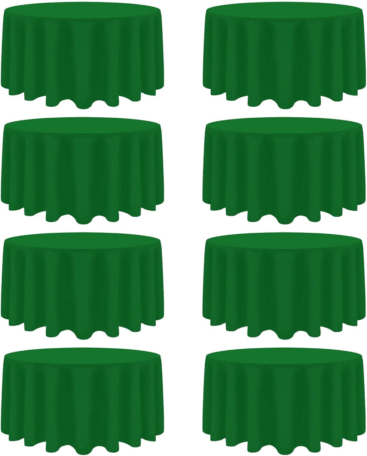 8 Pack Green Round Tablecloth 120 Inch Stain and Wrinkle Resistant Round Green Table Cloth Reusable and Washable Polyester Fabric Table Covers for Buffet Wedding Party and Banquet
