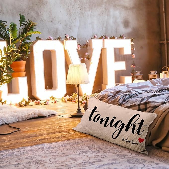 Mancheng-zi Bachelorette & Bridal Shower Pillow Cover (20x26) - Wedding Gifts for Bride to Be, Funny Throw Pillows for Bedroom (Beige)