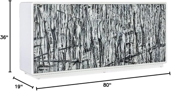 Hooker Furniture Melange Graffitio Wood Credenza in White - Image 3