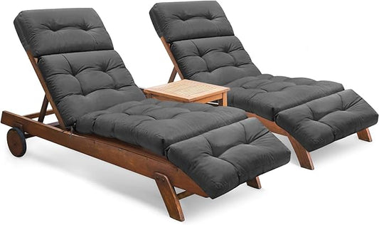 Chaise Lounge Cushions Outdoor Set of 2, 74.4 x 22 x 4.7 Inches Thickened by Tycdiose