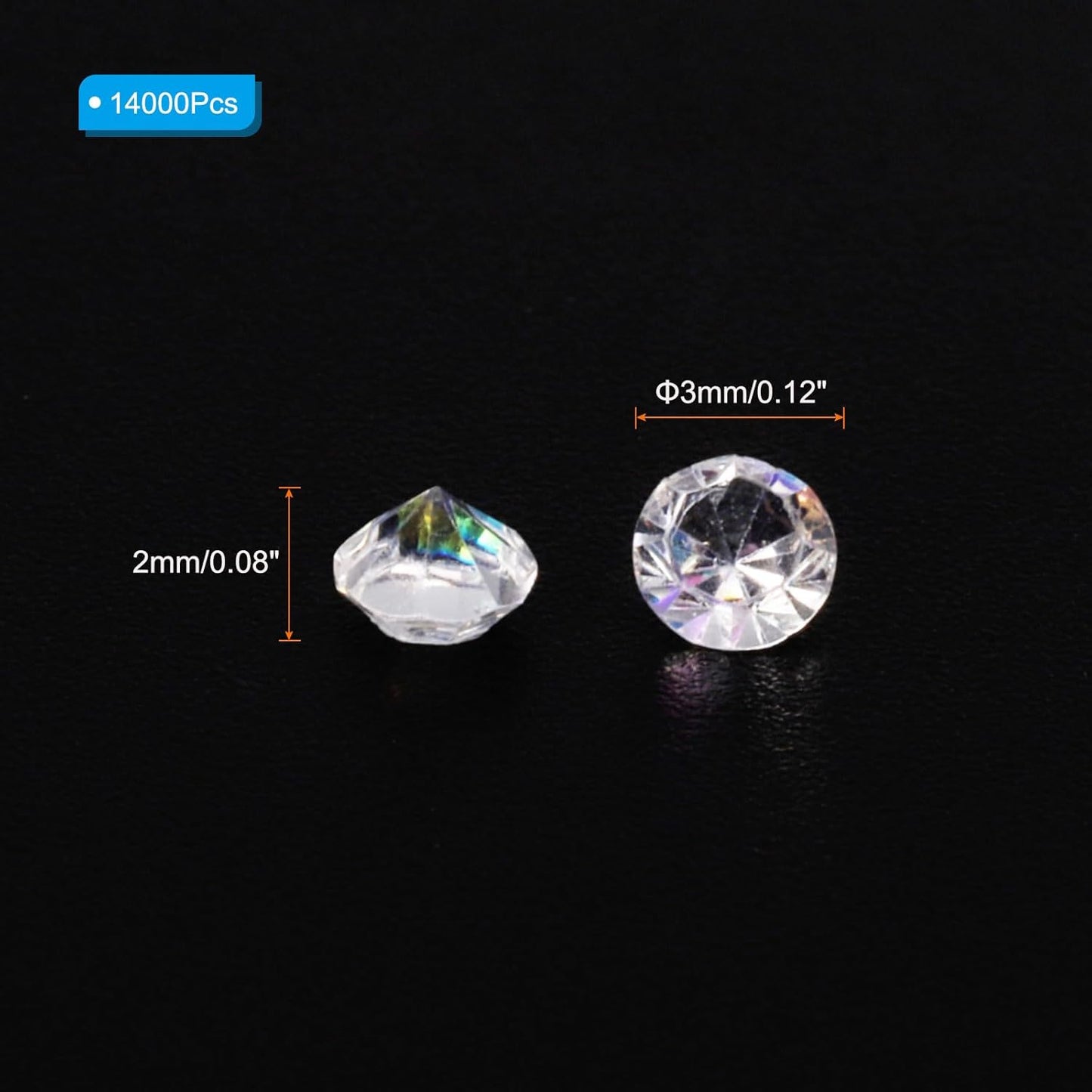 PATIKIL 14000Pcs Wedding Table Scatter Confetti Crystals 3mm Acrylic Diamonds Vase Fillers Gems for Table Centerpiece Decorations Bridal Shower Party, Clear AB