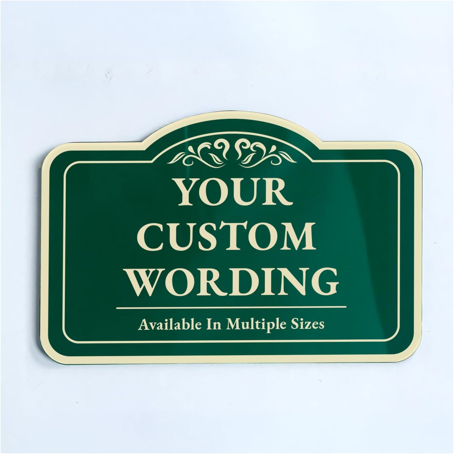 Custom Decorative Outdoor Aluminum Signs, Personalized Driveway Signs, Waterproof USA Made Design 1 Forest Green 14x10 In