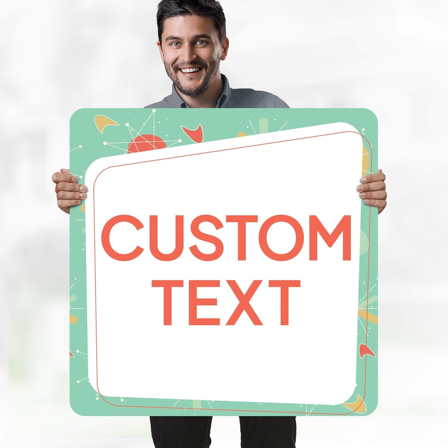 Custom Sign, Custom Street Sign, 11 Font Colors, 13 Font Styles, 4 Hole Options, 22 Sizes, 30x30 Inches, Rust Free DiBound, Fade Resistant, Made in USA by My Sign Center (Mid-Century Modern 2)