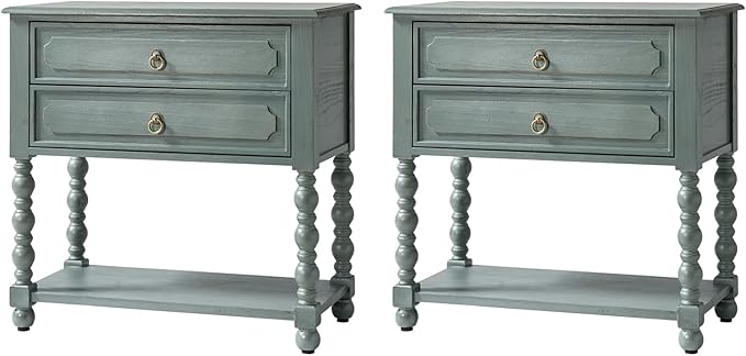 HULALA HOME Farmhouse Storage End Table Set of 2 - Image 8