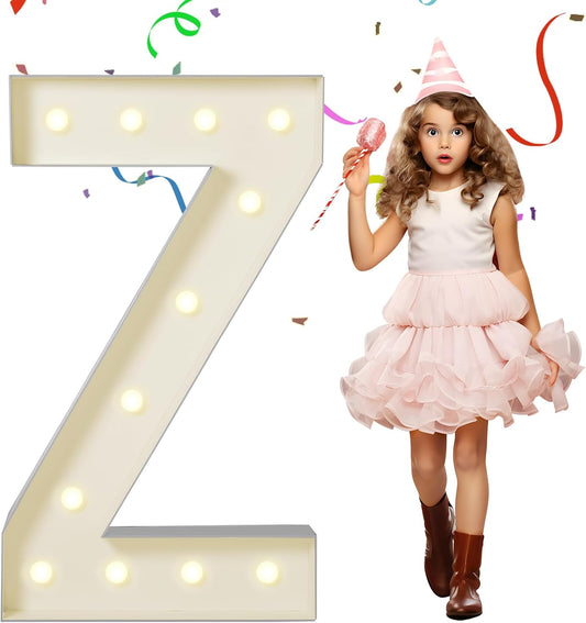 EUFONY Marquee Letters 4 Feet Tall, 4 FT Marquee Light Up Letters, Giant Light Up Letters 4FT for Birthday Party Baby Shower Gender Reveal Graduation Prom Decorations, Letter Z with LED Lights DIY Kit