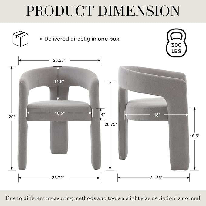 Modern Chenille Barrel Dining Chair Upholstered Fabric Dining Room Chair - Image 2