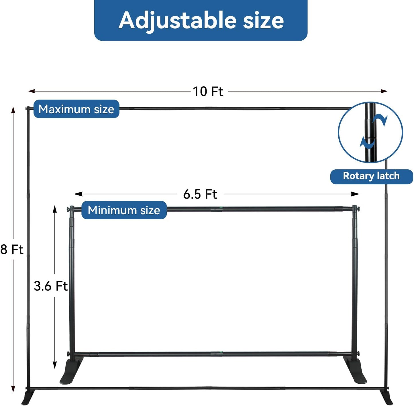 10x8 FT(WxH) Heavy Duty Backdrop Banner Stand with Adjustable Telescopic Tube,Step and Repeat Stand for Parties, Photo Booths, Exhibit Events and More Easy to Install(Carrying Bag Included)