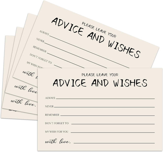 25 Advice and Wishes Cards, Minimalism Fill-In Advice Cards for Bridal Shower Wedding Baby Shower Birthday Party Graduation Party, Well Wishes Card for Mr & Mrs Adults, Party Supplies -08