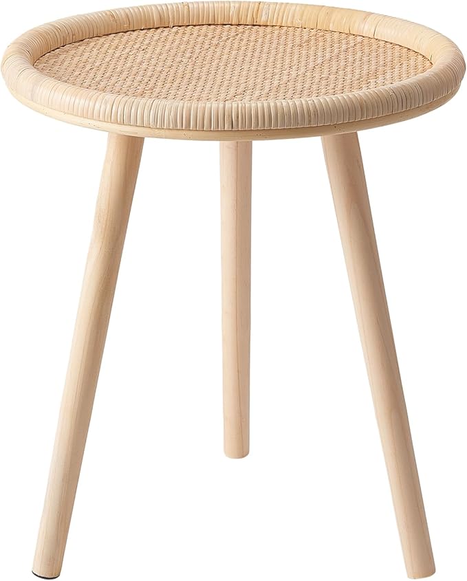 Small Rattan Side Table, Round Side Table by HuiDao
