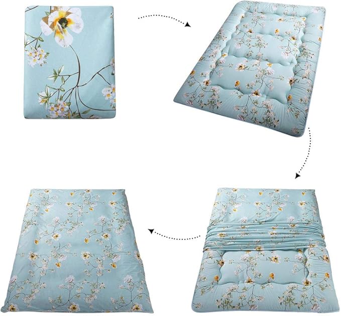 MAXYOYO Rustic Floral Korean Floor Mattress Japanese Futon, Foldable Roll Up - Image 6