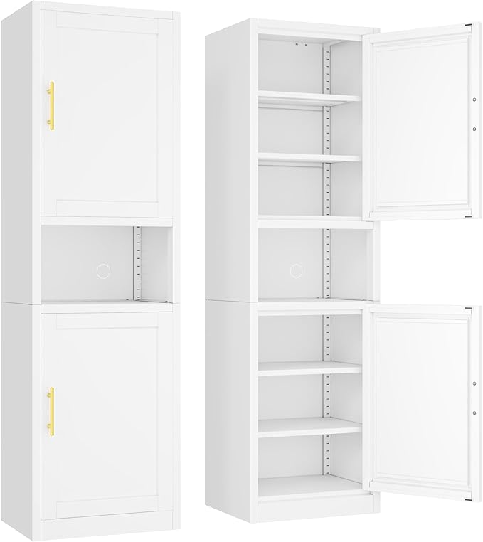 Ckzbx Tall Narrow Storage Cabinet 66.93" H Tall Bathroom Cabinet Metal Pantry by Ckzbx