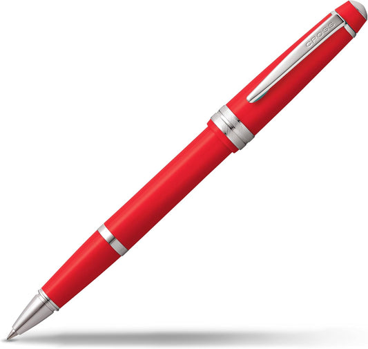 Cross Bailey Light Refillable Rollerball Pen Presented in a Everyday Gift Box - Medium Point, Black Ink, Red