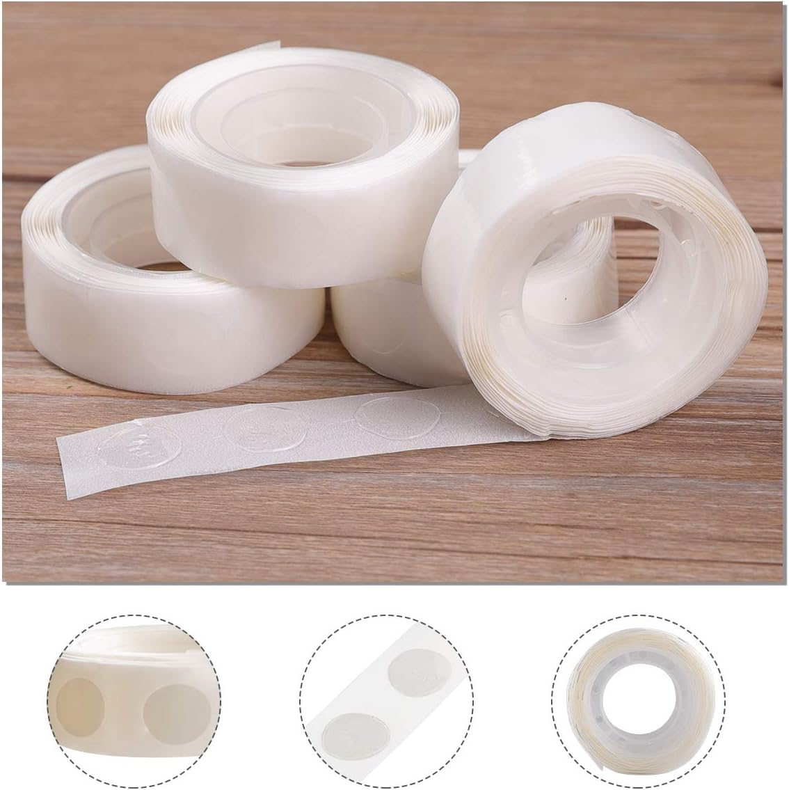 1600pcs Glue Point Clear Balloon Glue Removable Adhesive Dots Double Sided Dots of Glue Tape for Balloons Craft Glue Points Dots Sticky Dots or Wedding Decoration