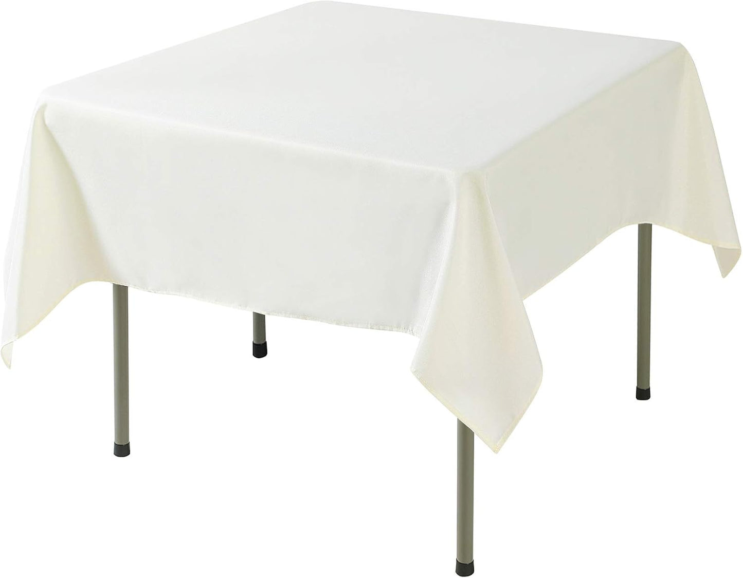 Cupuamon Square Tablecloth 70x70 inch Washable Polyester Fabric Table Cloth for Wedding Party Dining Banquet Decoration（70x70,Ivory）