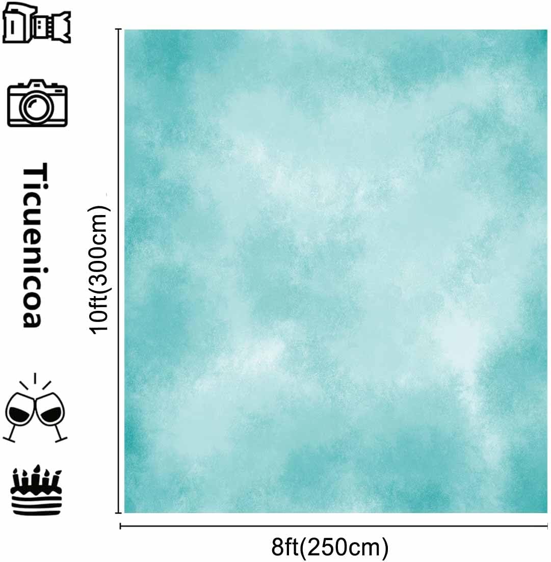 8x10ft Aqua Abstract Solid Photography Backdrops Gradient Portrait Photo Booth Background for Photographyer