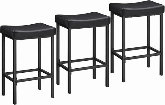 HOOBRO Bar Stools, Counter Height Bar Stools, Saddle Stools, 24.8" Barstools by HOOBRO