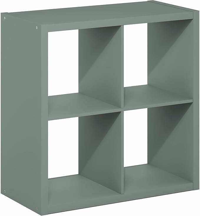 Furinno Cubicle Book Shelf, 4-Cube Bookshelf, Extra Thick Frame Reversible - Image 7