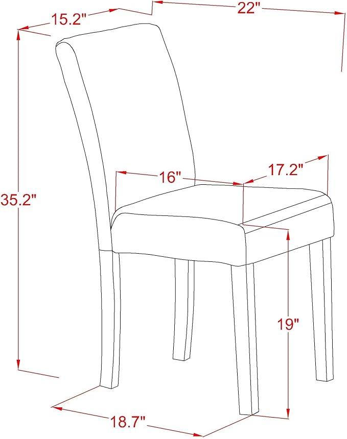 East West Furniture ABP1T61 Abbott Parson Dining Chairs - Image 3