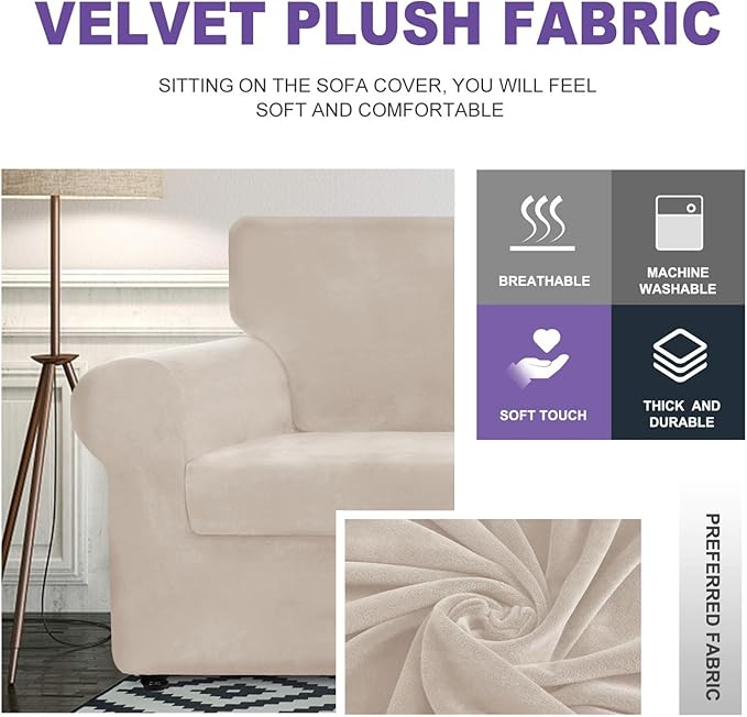 ZNSAYOTX Luxury Velvet Chair Slipcovers - Image 3
