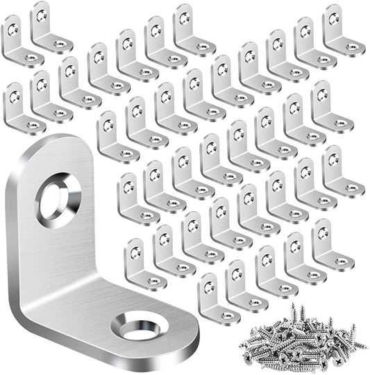 40PCS L Bracket Corner Brace, Stainless Steel L Brackets by Vicuna+R